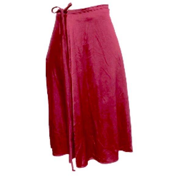 CAPEZIO Dance Professional Wear Maxi Long Wrap Burgundy Skirt Womens Medium - Picture 6 of 13